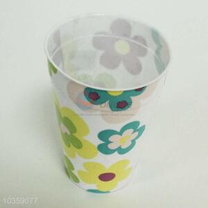 Beautiful flower printed plastic cup for daily use