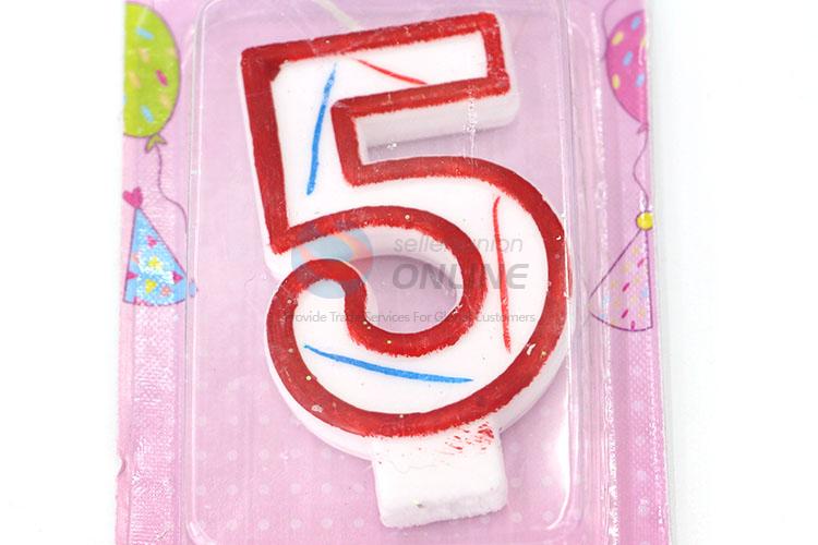 Ornamental Numeral Candles/Number 5 Birthday Candle for Sale
