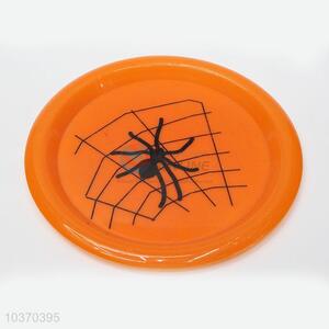 Round Plastic Spiderweb Plates for Halloween