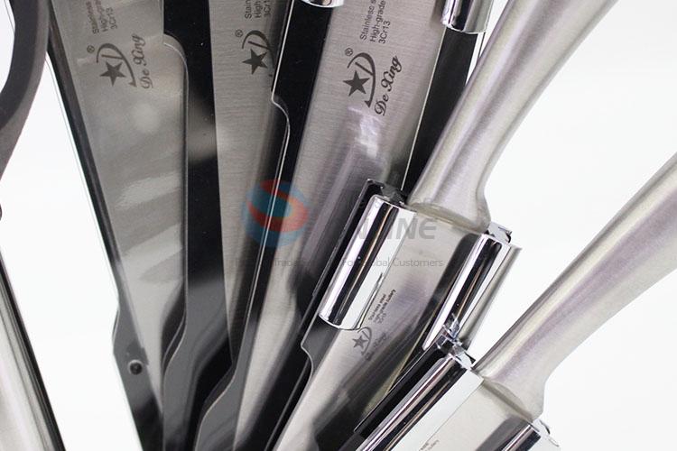 Wholesale silver knife/knife sharpener/scissors kitchenware set