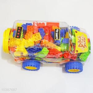 Plastic Multi-color Big School Bus Educational Creative Building Blocks Toys