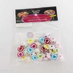 Colorful Plastic Elastic Band Flower Beads