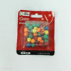 35PC Low Price Customized Package Colorful Round Plastic Head Steel Point Map Push Pins