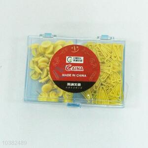 Useful best yellow 50pcs round-teeth nails/100pcs paper clips set