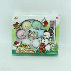6PCS Puzzle Toys DIY Christmas Balls+Pens+Pigment Set