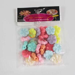 Flower shape candy-color plastic beads