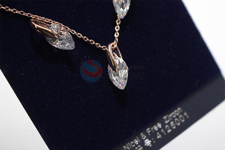 Unique design zircon necklace&earrings set