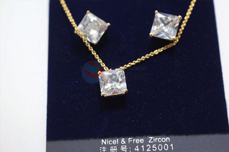 Recent design zircon necklace&earrings set