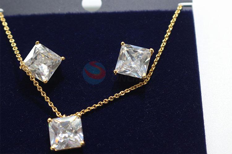Recent design zircon necklace&earrings set