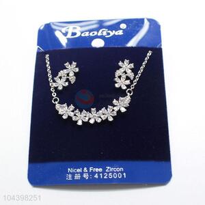 Acceptable price zircon necklace&earrings set