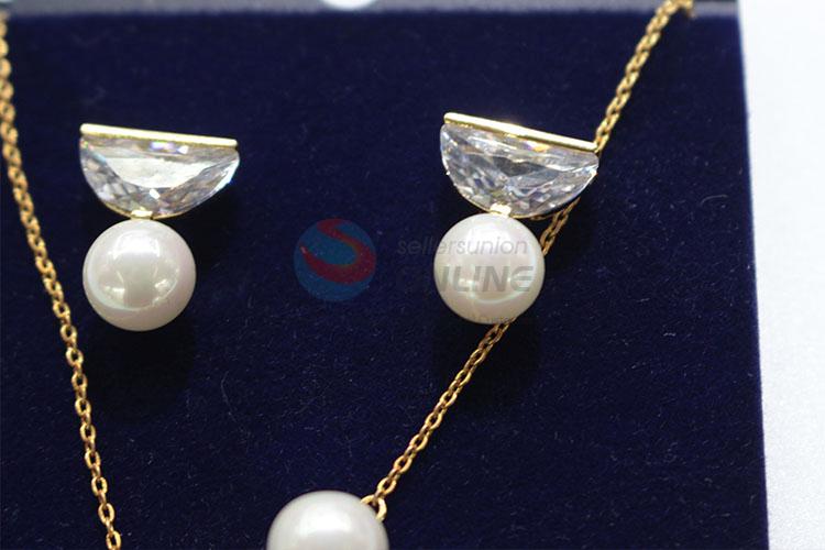 Suitable price zircon necklace&earrings set