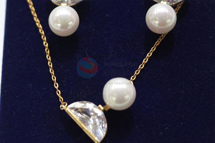 Suitable price zircon necklace&earrings set