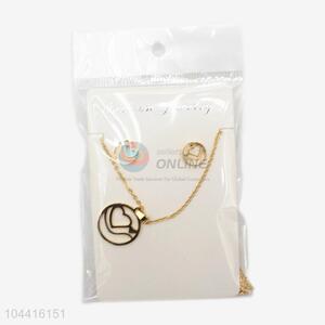 Nice popular design women stainless steel heart necklace&earrings set