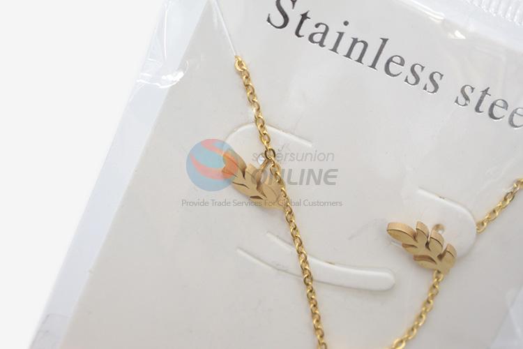 Top manufacturer low price women stainless steel necklace&earrings set