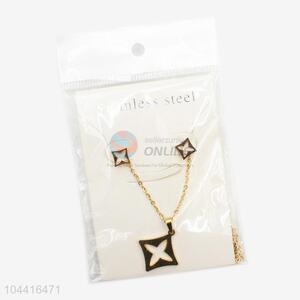 Cheap popular wholesale custom women stainless steel necklace&earrings set