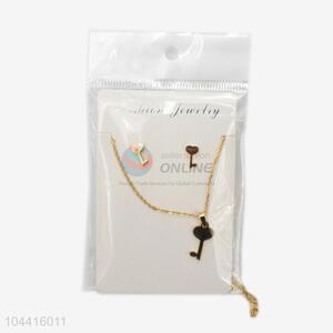 Factory supply popular women stainless steel key necklace&earrings set