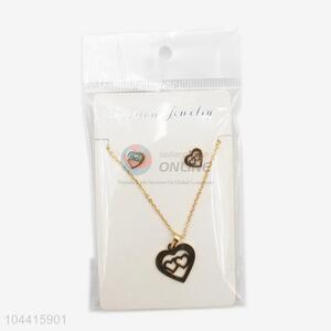 Top sale competitive price women stainless heart steel necklace&earrings set