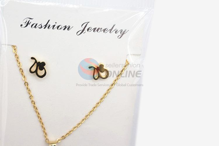 New arrival delicate style women stainless steel necklace&earrings set