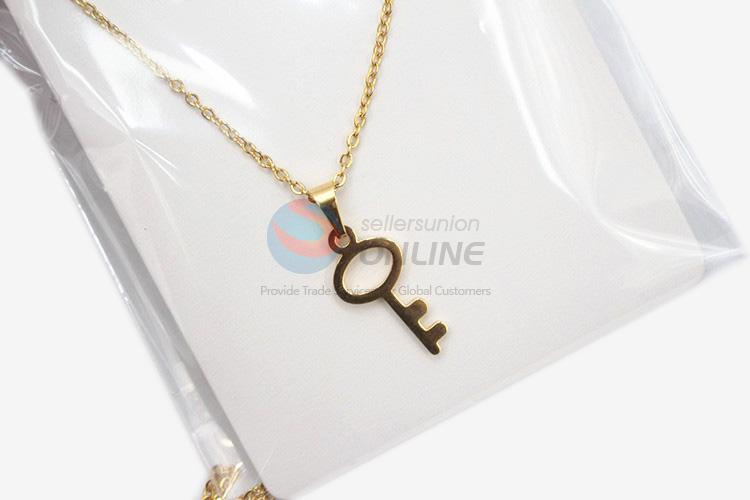Popular promotional women stainless steel key necklace&earrings set