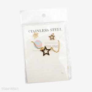 Wholesale custom women stainless steel necklace&earrings set