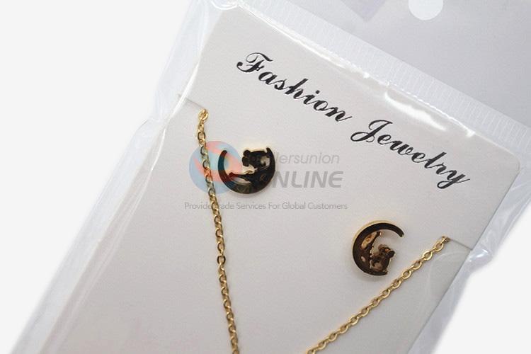 Delicate design new arrival women stainless steel necklace&earrings set