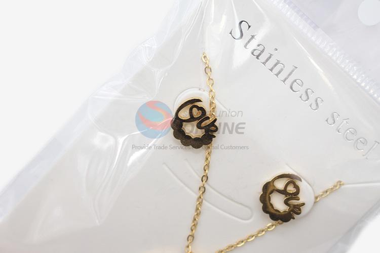 Cheap wholesale high quality women stainless steel necklace&earrings set