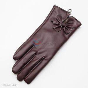 Modern Style Fashion Winter Warm Soft Women PU Gloves