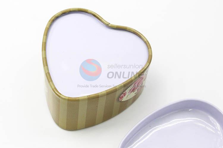 Fashion Style Custom Printed Tin Storage Boxes Set in Heart Shape