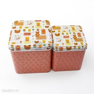 Factory Direct Printing Tin Storage Box in Square Shape