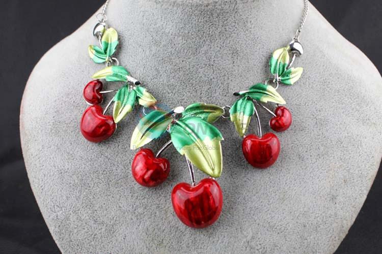Fashion Cherry Necklace Earing Jewelry Accessories Women