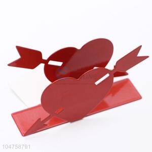 Simple Style Red Color Heart Shaped Napkin Holder