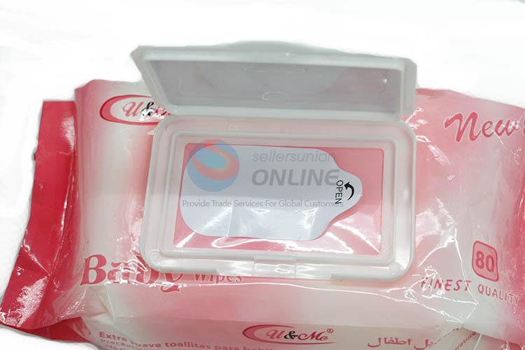 New Arrival 80 Pcs Baby Wipes Wet Tissue with Cover