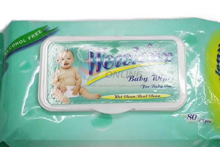 China Factory Price 80 Pcs Baby Wipes Wet Tissue with Cover