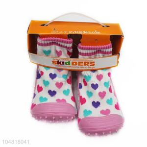 Factory Promotional Love Pattern Baby Girl Cute Socks Shoes