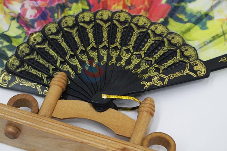 Lace Design Flower Pattern Plastic Folding Hand Fan
