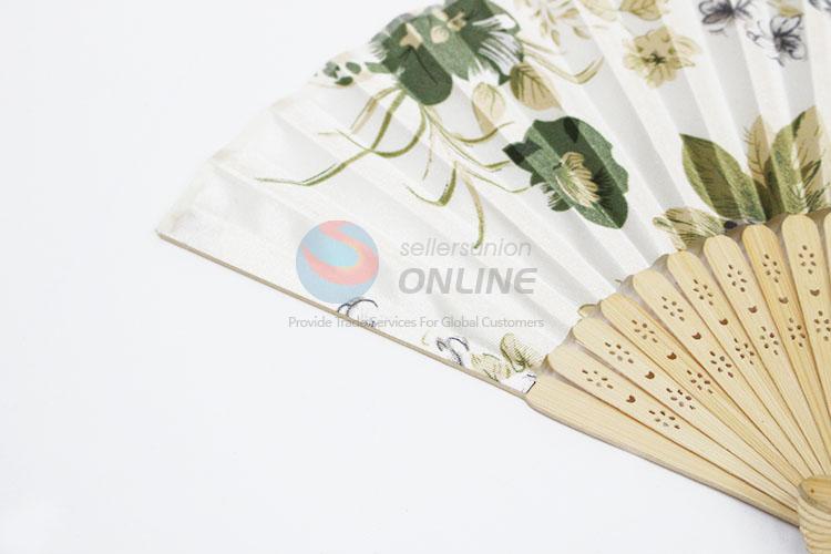 Elegant Flower Design Folding Bamboo Hand Fan