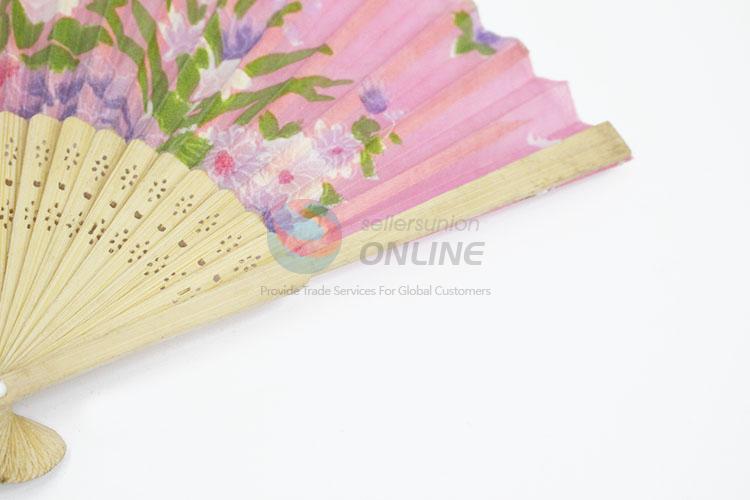 Newly Flower Design Bamboo Folding Hand Fan