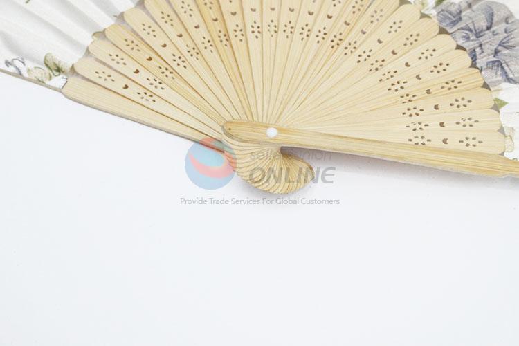 Elegant Flower Design Folding Bamboo Hand Fan
