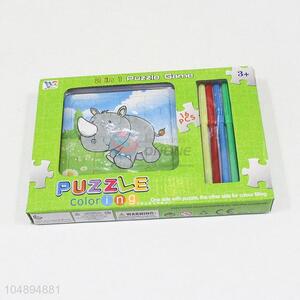 Hot Selling Rhinoceros Doodle Puzzle Painting Puzzle Children Educational Toy