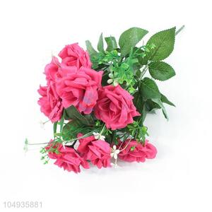 Hot Selling 12 Heads China Artificial Rose Flowers Wall Wedding Decor