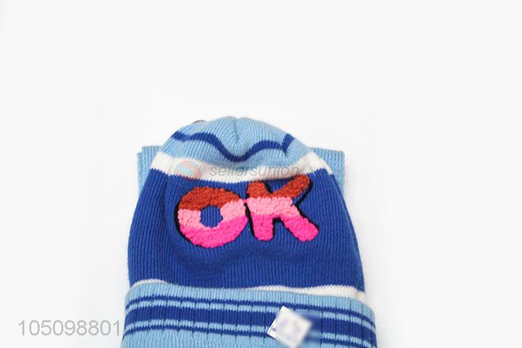 Durable Kids Winter Knitted Cap and Scarf