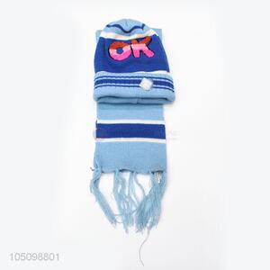 Durable Kids Winter Knitted Cap and Scarf