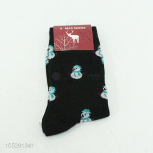 Made in China good quality snowman printed kids socks for winter