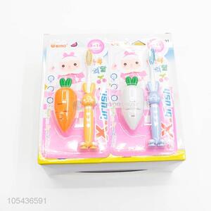 Custom Cute Rabbit Shape Toothbrush With Carrot Set