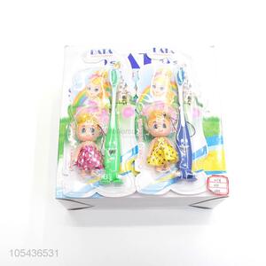 Wholesale Colorful Toothbrush With Cute Little Girls Doll