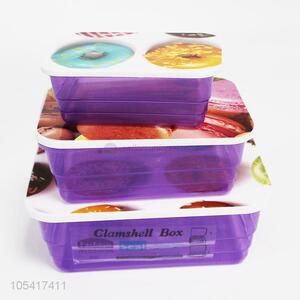 High quality 3pcs donut printed plastic food container