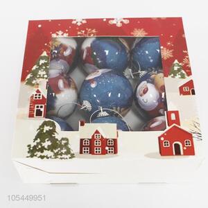Color Printing 9 Pieces Christmas Ball Cheap Christmas Ornament