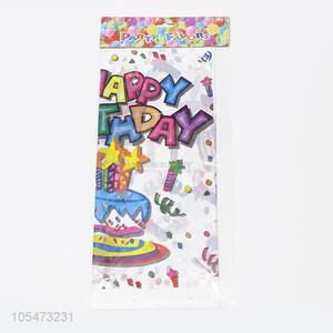 Factory customized custom printed waterproof PE birthday party table cloth