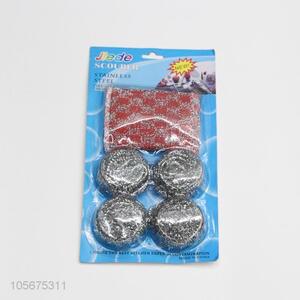 OEM factory kitchen supplies steel wire clean ball and scouring pad set