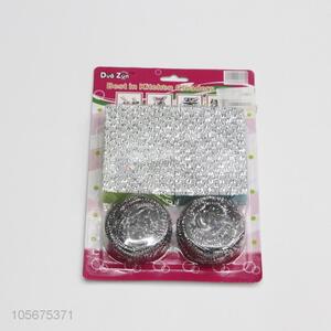 Promotional kitchen supplies steel wire clean ball and scouring pad set